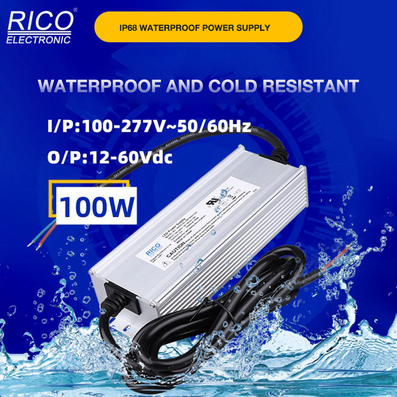 Dc12-60v high quality aluminum case 100W IP68 waterproof constant pressure LED switching power supply